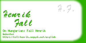 henrik fall business card